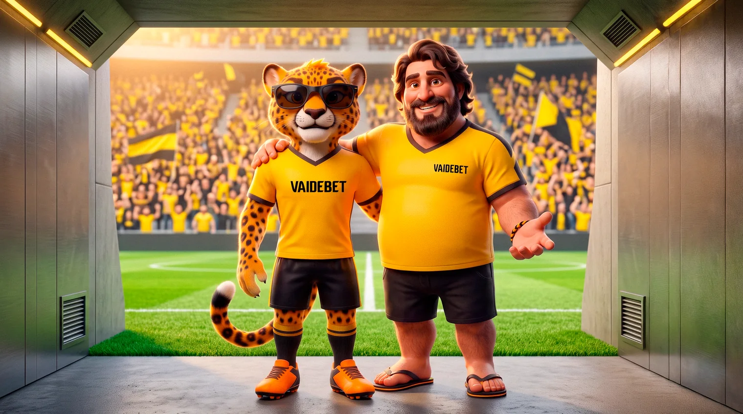 VAIDEBET: Os dois mascotes no túnel do estádio