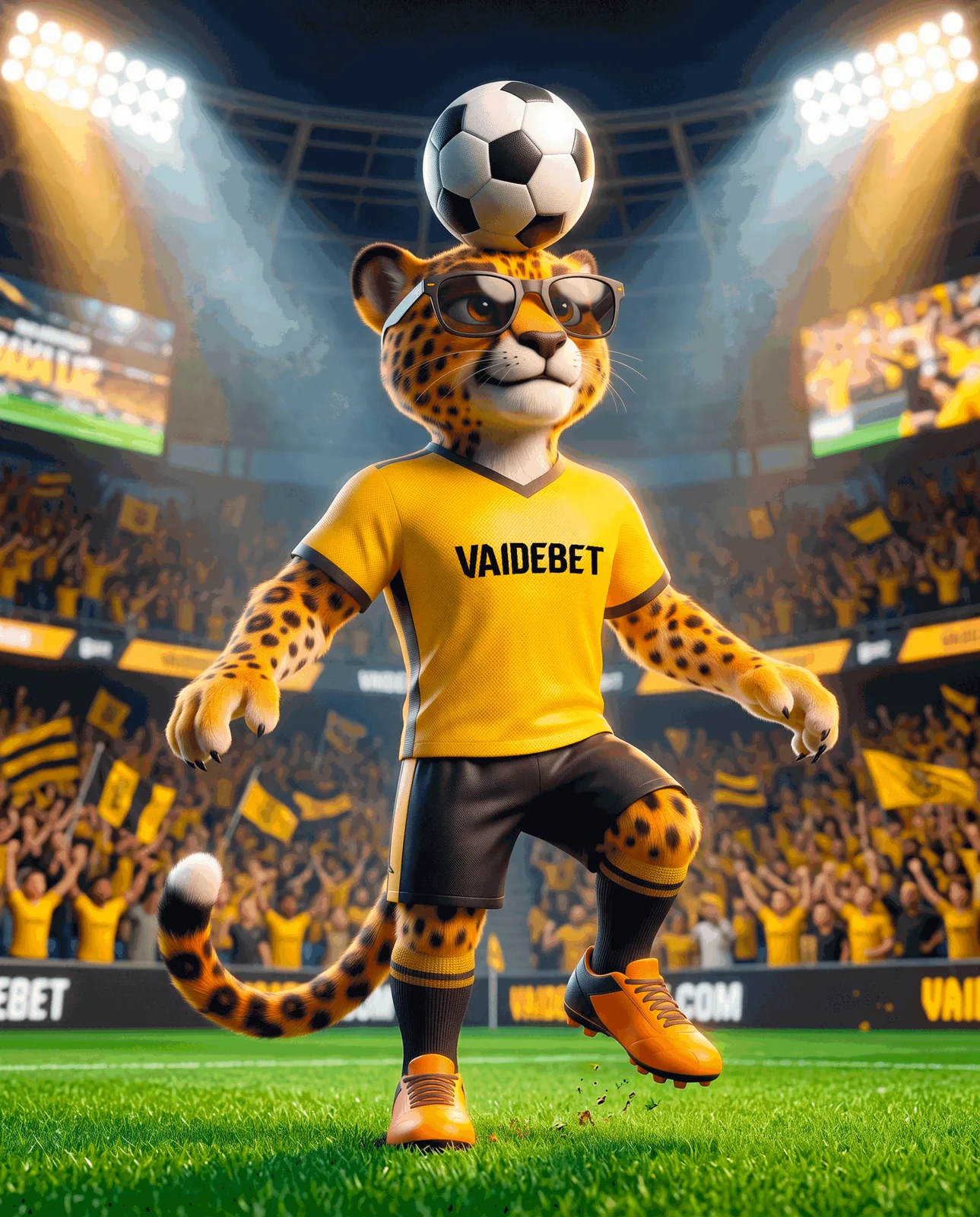 Onça, mascote VAIDEBET: pose