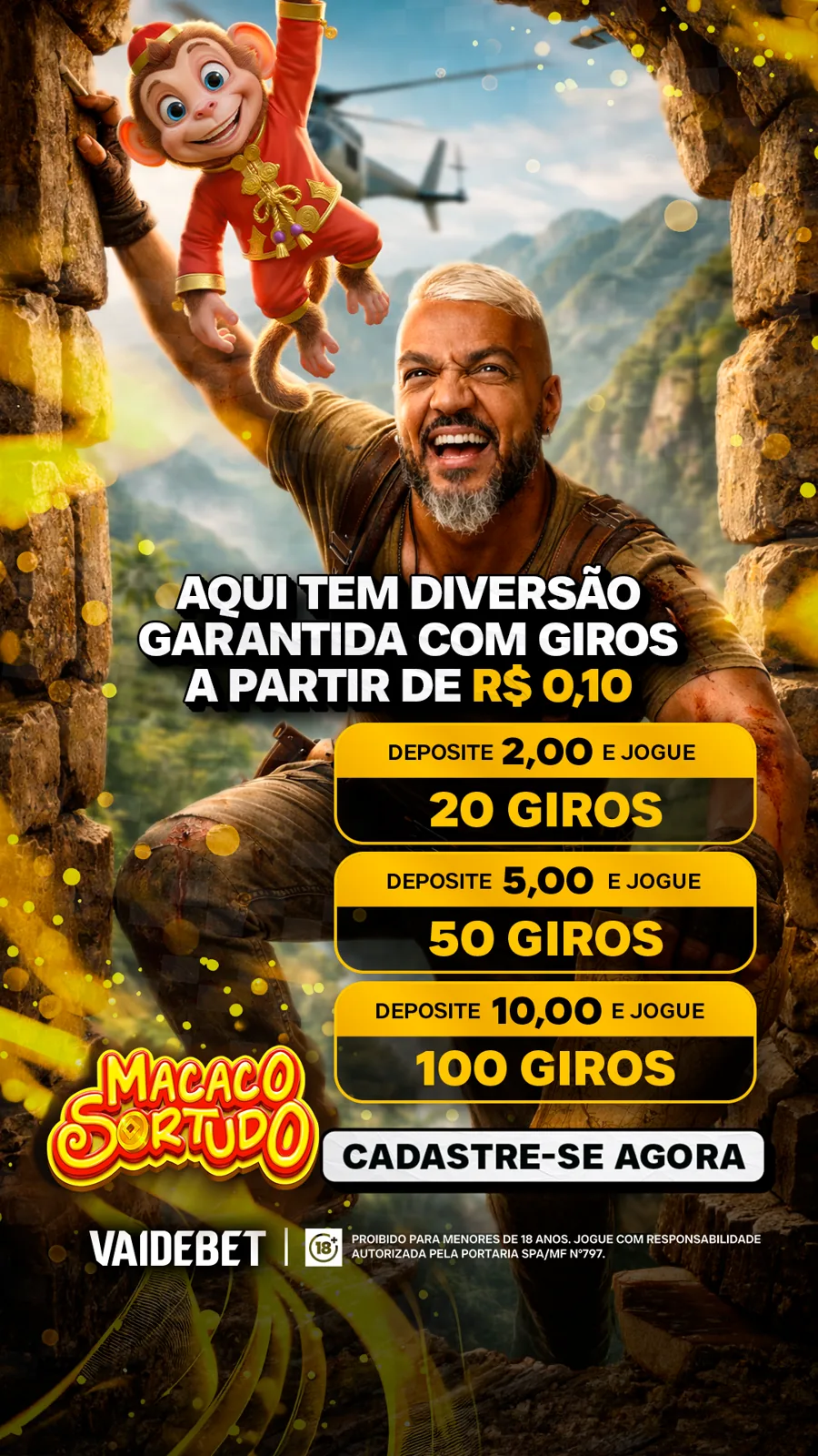 Story VAIDEBET: Macaco Sortudo