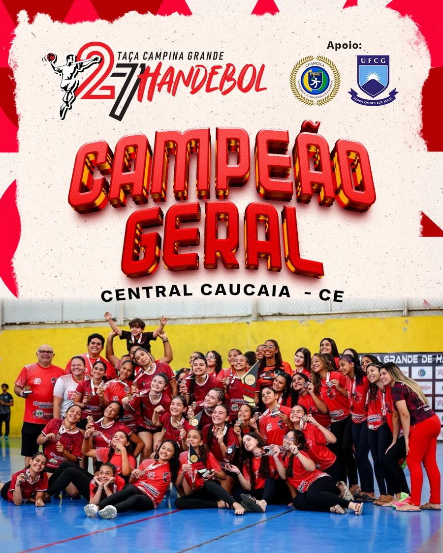 Feed: Campeão geral, foto da equipe com o troféu