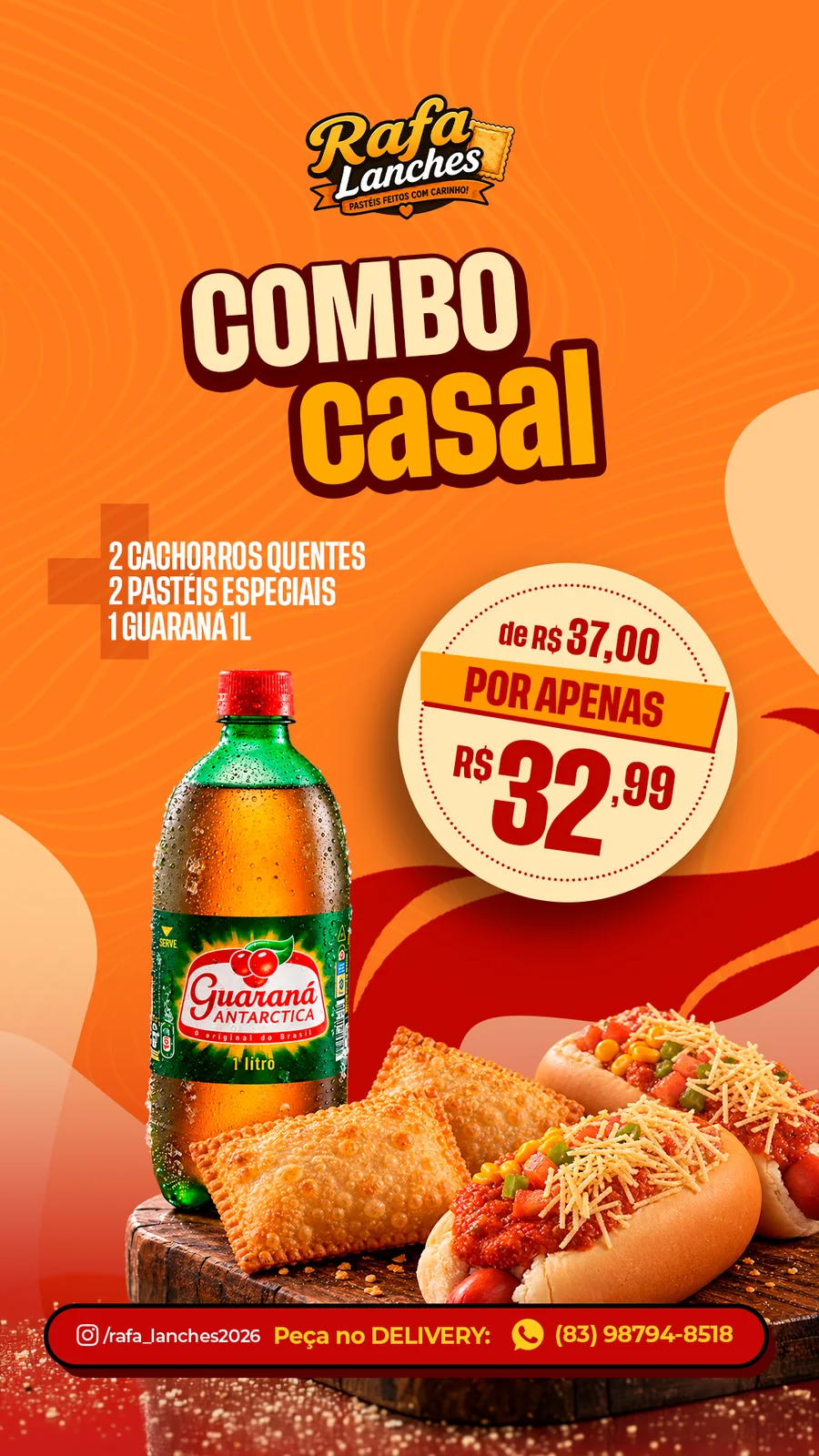 Story Rafa Lanches: Combo Casal